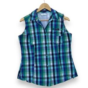 Columbia PFG Omni-Shade Super Bonehead Fishing Sleeveless Button Down Shirt